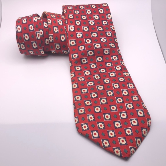 Brooks Brothers Other - Brooks Brothers All Silk Floral Geo Pattern